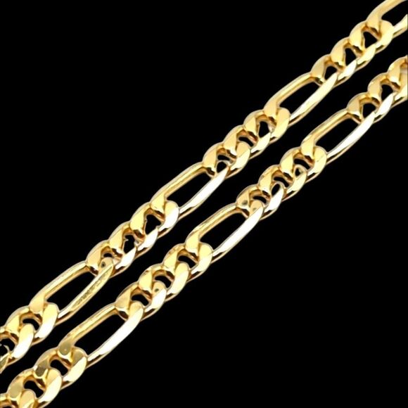 S925 14K Yellow Gold Finish over Solid 925 Sterling Silver 24"x 5mm Figa… - Picture 6 of 8